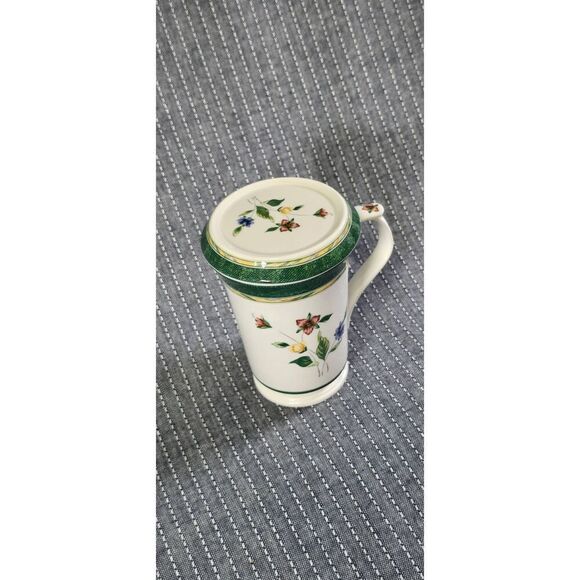 SAINT JAMES HANHOOK FINE CHINA WILD FLOWER CUP WITH LID /COASTER - Picture 8 of 8